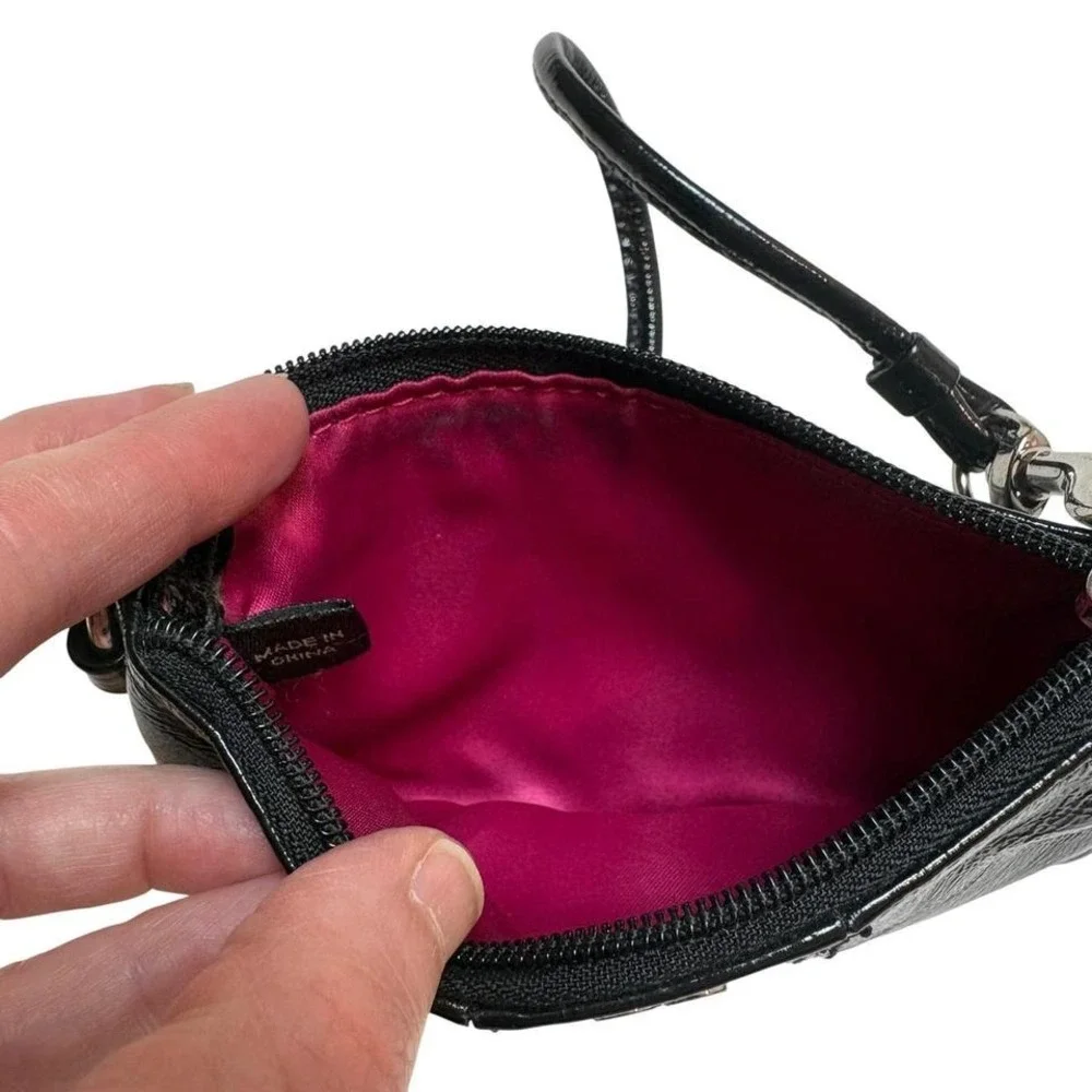 Coach Julia Wristlet Wallet Clutch Black Patent Leather